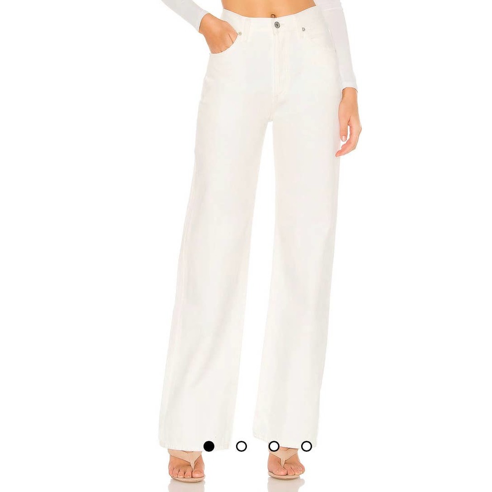 NWT Citizens of Humanity Annina Trouser Denim Jeans Wide Leg 27 Off White Idyll